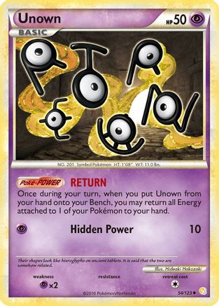 Unown 54/123 - HeartGold & SoulSilver Reverse Holofoil