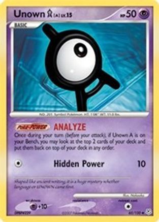 Unown [A] (65/130) - Diamond and Pearl Reverse Holofoil - Uncommon
