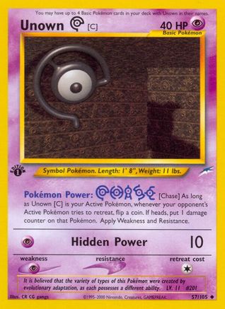 Unown [C] 057/105 - Neo Destiny 1st Edition - Uncommon