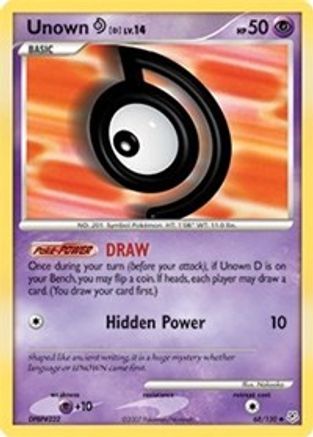 Unown [D] (68/130) - Diamond and Pearl Reverse Holofoil - Uncommon