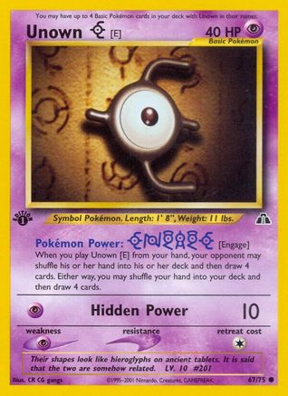 Unown [E] 067/075 - Neo Discovery 1st Edition - Common
