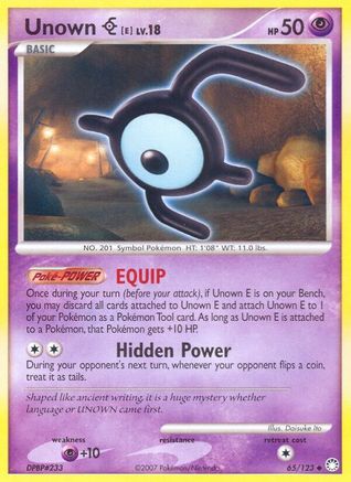 Unown [E] (65/123) - Mysterious Treasures Reverse Holofoil - Uncommon