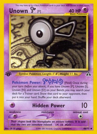 Unown [F] 048/075 - Neo Discovery 1st Edition - Uncommon