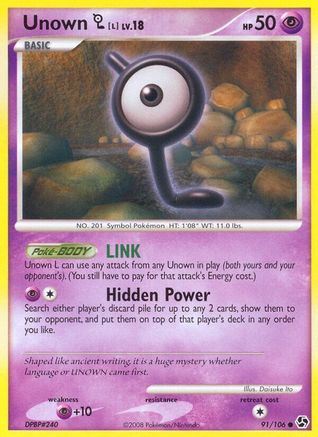 Unown [L] (91/106) - Great Encounters Reverse Holofoil - Common
