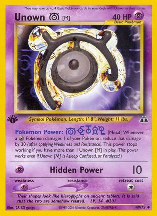 Unown [M] 049/075 - Neo Discovery 1st Edition - Uncommon