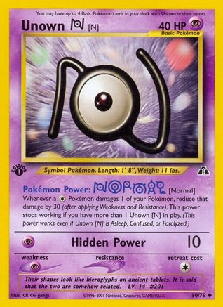 Unown [N] 50/75 - Neo Discovery 1st Edition