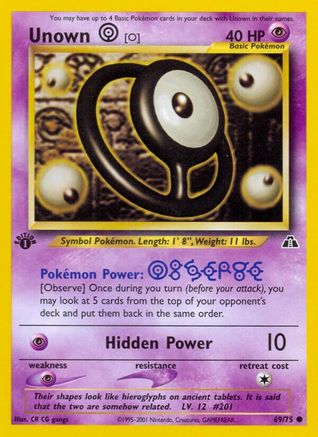 Unown [O] 69/75 - Neo Discovery 1st Edition