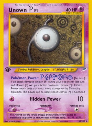 Unown [P] 058/105 - Neo Destiny 1st Edition - Uncommon