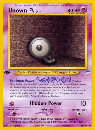 Unown [Q] 059/105 - Neo Destiny 1st Edition - Uncommon