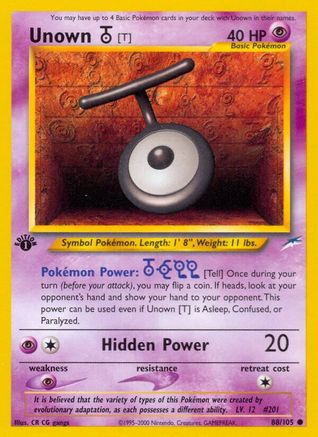 Unown [T] 088/105 - Neo Destiny 1st Edition - Common