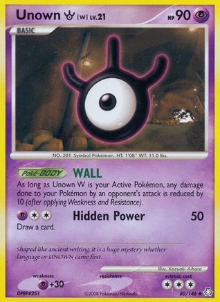 Unown (W) (80/146) - Legends Awakened Reverse Holofoil - Uncommon