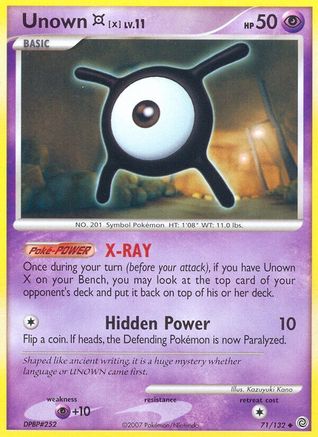 Unown [X] (71/132) - Secret Wonders Reverse Holofoil - Uncommon