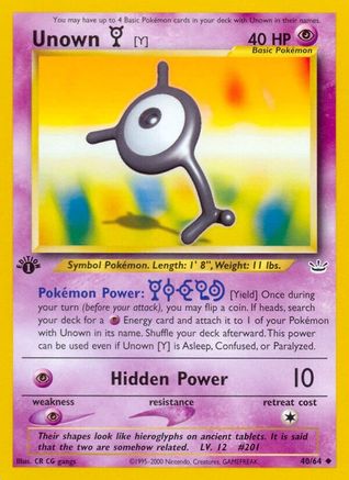 Unown [Y] 40/64 - Neo Revelation 1st Edition