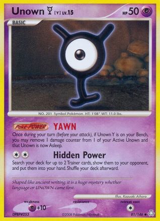 Unown (Y) (81/146) - Legends Awakened Reverse Holofoil - Uncommon