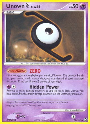 Unown [Z] (72/132) - Secret Wonders  - Uncommon