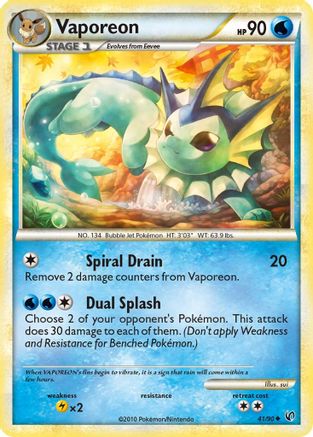 Vaporeon 41/90 - HSUndaunted Reverse Holofoil