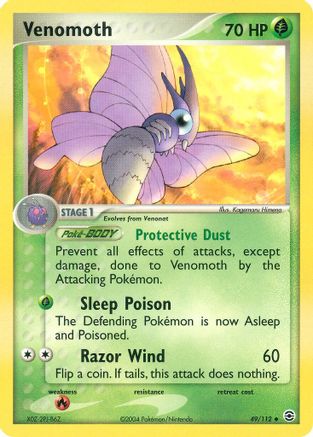 Venomoth 49/112 - FireRed & LeafGreen Reverse Holofoil