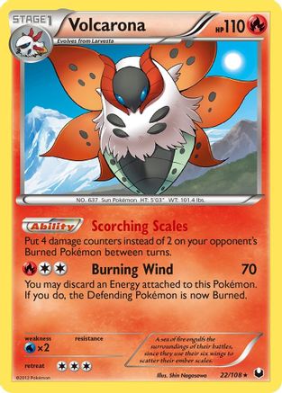 Volcarona 22/108 - Dark Explorers Reverse Holofoil