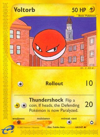 Voltorb (64) 064 - Aquapolis Reverse Holofoil - Uncommon