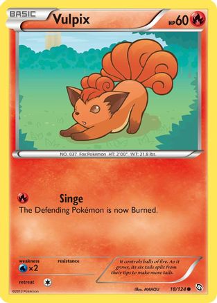 Vulpix 018/124 - Dragons Exalted Reverse Holofoil - Common