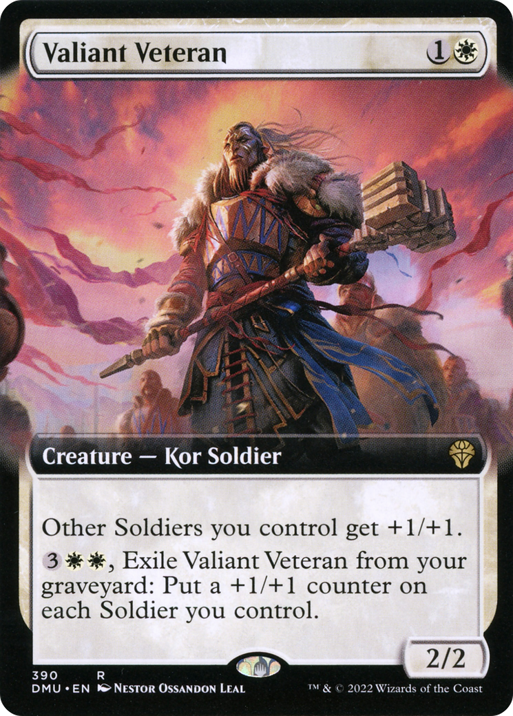 Valiant Veteran (DMU-390) - Dominaria United: (Extended Art)