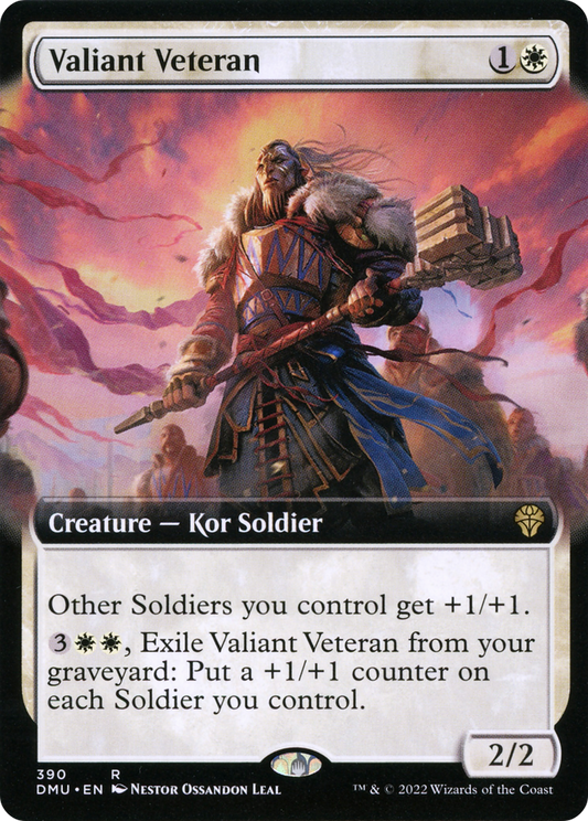 Valiant Veteran (DMU-390) - Dominaria United: (Extended Art)