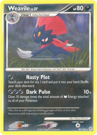 Weavile (40/130) - Diamond and Pearl Reverse Holofoil - Rare