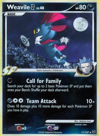 Weavile G 017 - Platinum Holofoil - Holo Rare