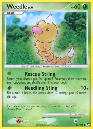 Weedle - 086/111 - Rising Rivals Reverse Holofoil