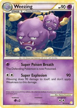 Weezing 34/123 - HeartGold & SoulSilver Reverse Holofoil