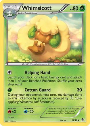 Whimsicott 11/98 - Emerging Powers Reverse Holofoil