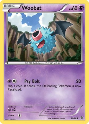 Woobat (36/98) - Emerging Powers Reverse Holofoil - Common