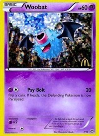 Woobat (7/12) - McDonalds Promos 2012 Holofoil - Promo