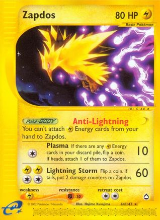Zapdos 044 - Aquapolis Normal - Rare