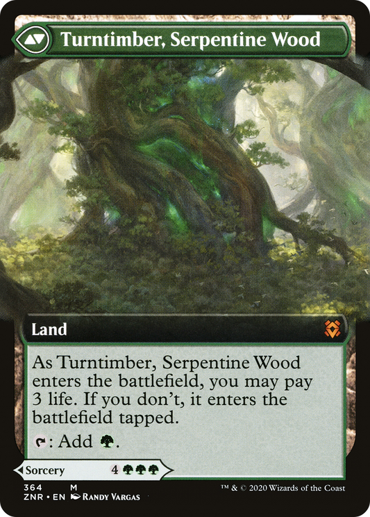 Turntimber Symbiosis // Turntimber, Serpentine Wood (ZNR-364) - Zendikar Rising: (Extended Art) Foil