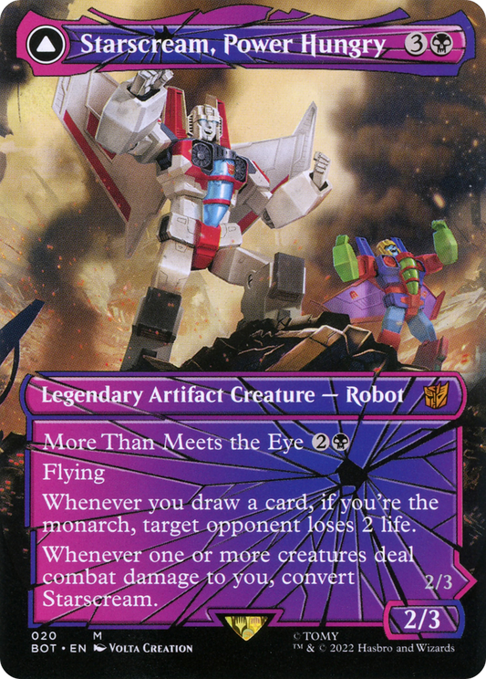 Starscream, Power Hungry // Starscream, Seeker Leader (BOT-020) - Transformers: (shatteredglass, convertdfc) (Borderless)