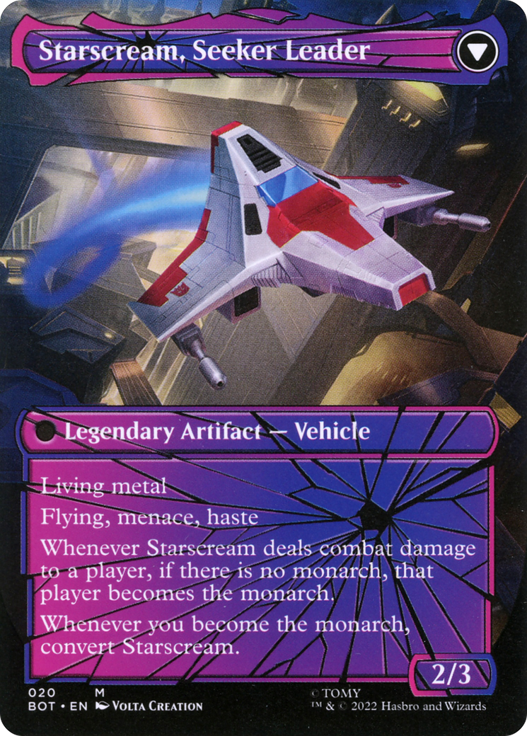 Starscream, Power Hungry // Starscream, Seeker Leader (BOT-020) - Transformers: (shatteredglass, convertdfc) (Borderless) Foil