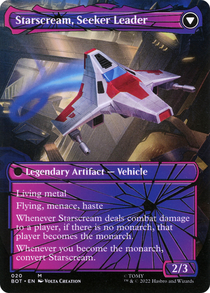 Starscream, Power Hungry // Starscream, Seeker Leader (BOT-020) - Transformers: (shatteredglass, convertdfc) (Borderless) Foil