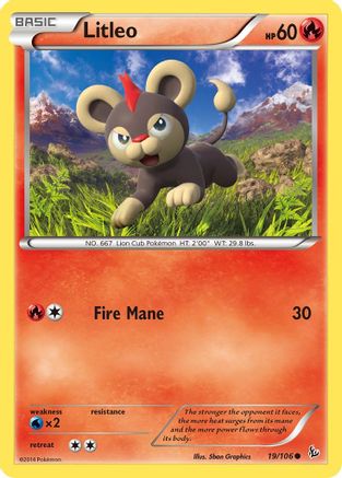 Litleo (19) 019 - XY  Flashfire Reverse Holofoil - Common