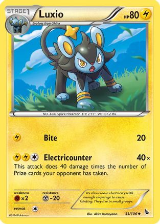 Luxio 033 - XY  Flashfire Reverse Holofoil - Uncommon
