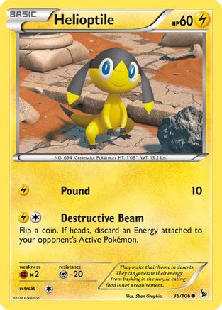 Helioptile 036 - XY  Flashfire Normal - Common