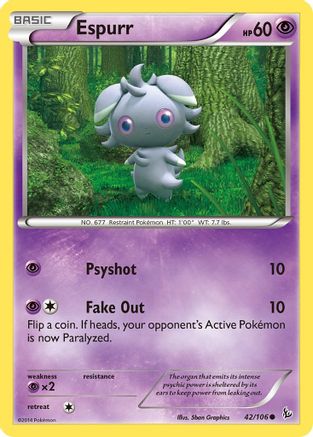 Espurr 042/106 - XY  Flashfire Reverse Holofoil - Common