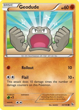 Geodude 045 - XY  Flashfire Reverse Holofoil - Common