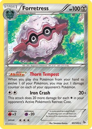 Forretress 060/106 - XY  Flashfire Reverse Holofoil - Rare
