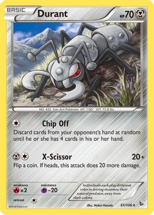 Durant 061 - XY  Flashfire Reverse Holofoil - Rare