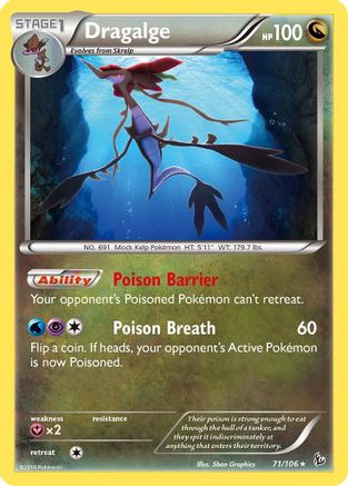 Dragalge 071/106 - XY  Flashfire Reverse Holofoil - Rare