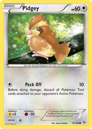 Pidgey 075/106 - XY  Flashfire Reverse Holofoil - Common