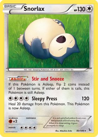 Snorlax 80/106 - Flashfire Reverse Holofoil