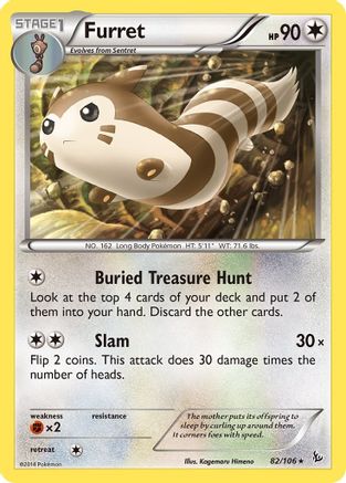 Furret 082/106 - XY  Flashfire Reverse Holofoil - Rare
