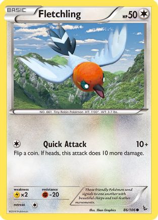 Fletchling 86/106 - Flashfire Reverse Holofoil